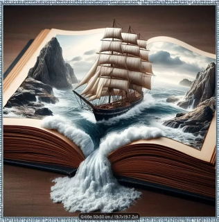 Diamond Painting Buch und der Ozean